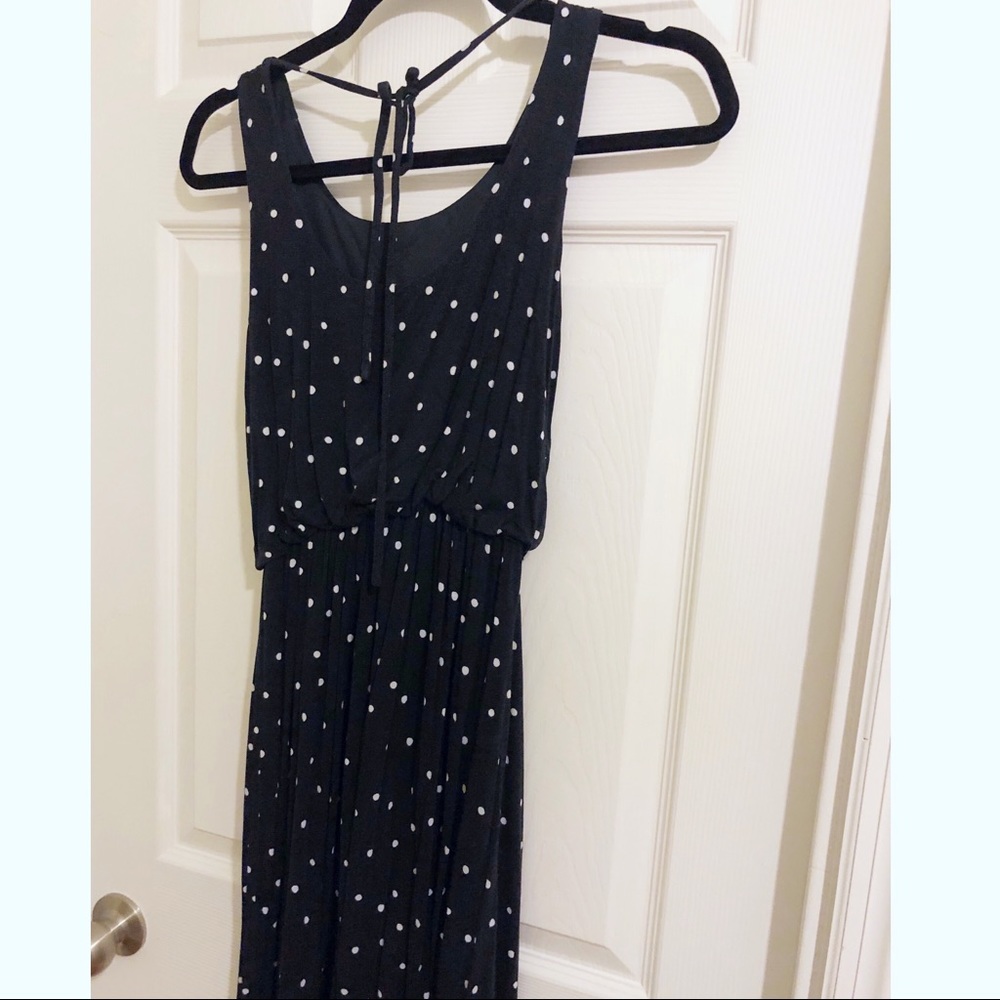 Dotted Tie Back Dress LOFT